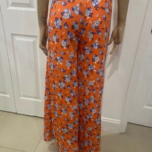 Brand New Nordstrom by J.O.A. Los Angeles Orange and Blue Wide Leg Pants